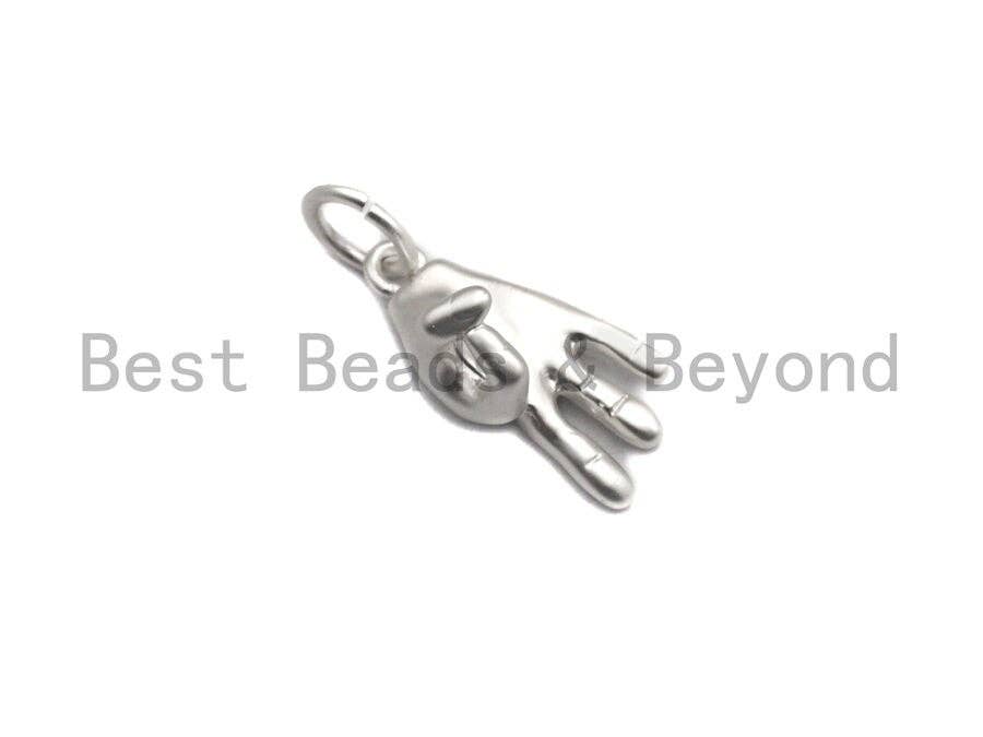 CZ Micro Pave OK Gesture Pendant,Cubic Zirconia Hand Charm, Silver/Gold Pendant,6x14mm,sku#Y216