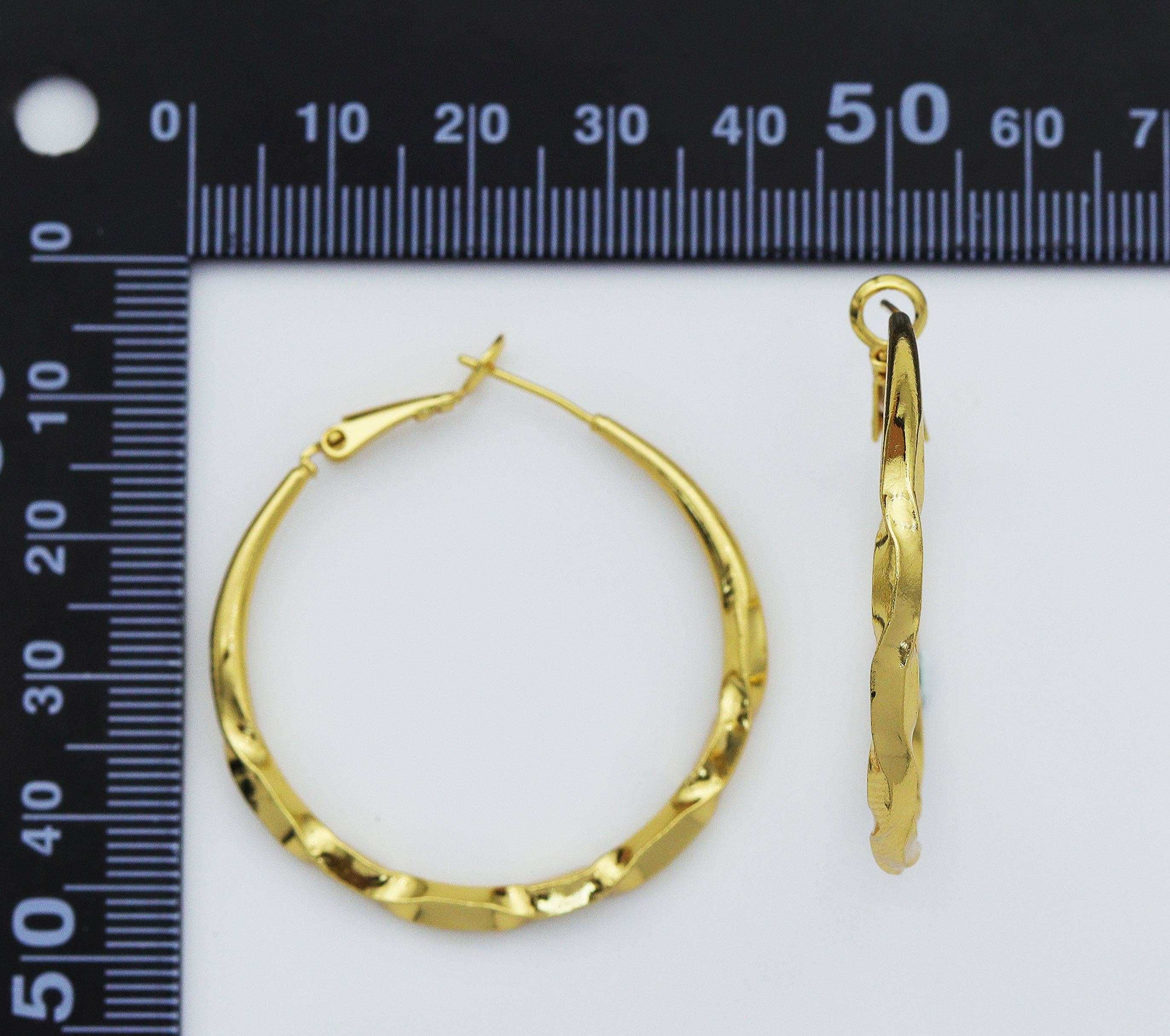 Round Ring Huggie Hoop Earrings, Sku#B195