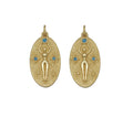 Turquoise Stone Lady On Oval Charm, Sku#L699