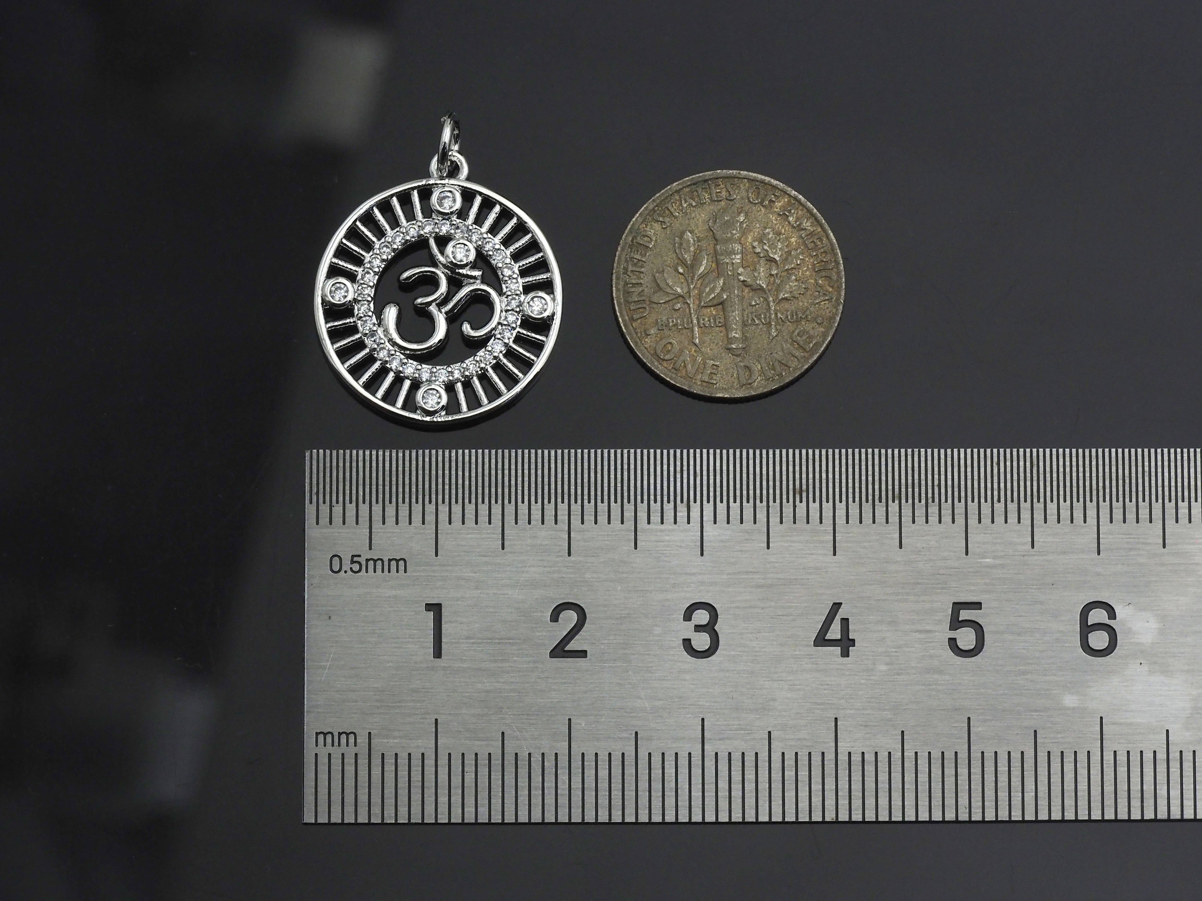 CZ Pave OM Charm, Sku#L352
