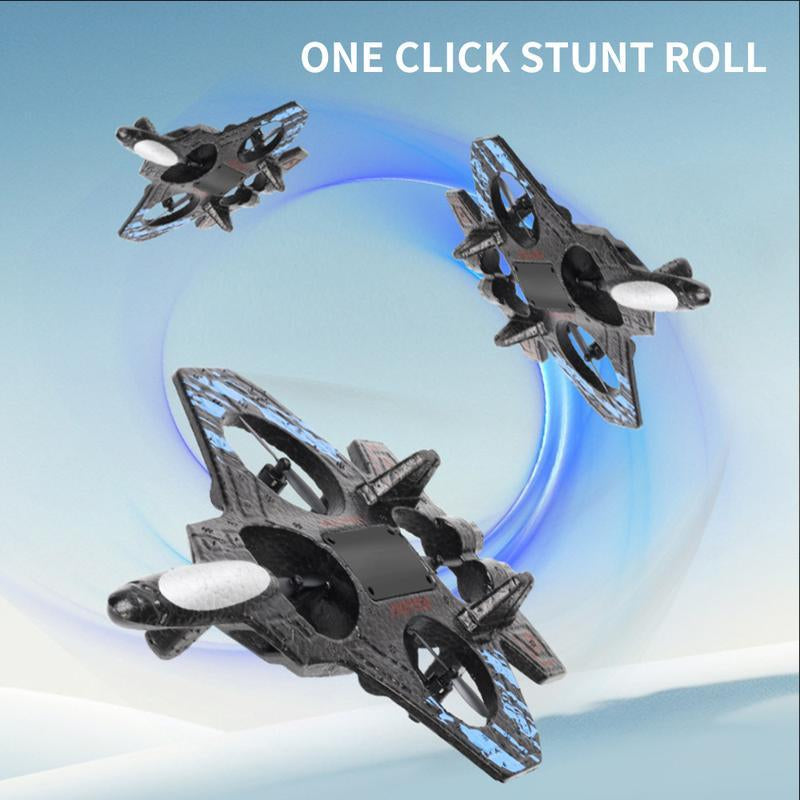 RC Stunt Fighter Jet Toy for Kids with 360° Flips & LED Lights | Easy to Fly Kids Drone,Vertical Takeoff and Landing.Colorful LED Lights, Easy RC Drone Toy for Beginners.Christmas Gift. Remote Control Plane Remote Control Aircraft