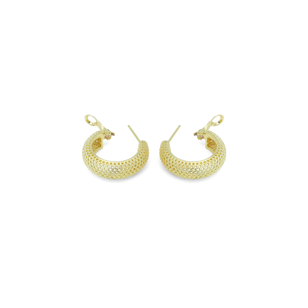 Hollow Out Thick Band Latch Back Earrings, Sku#LX680