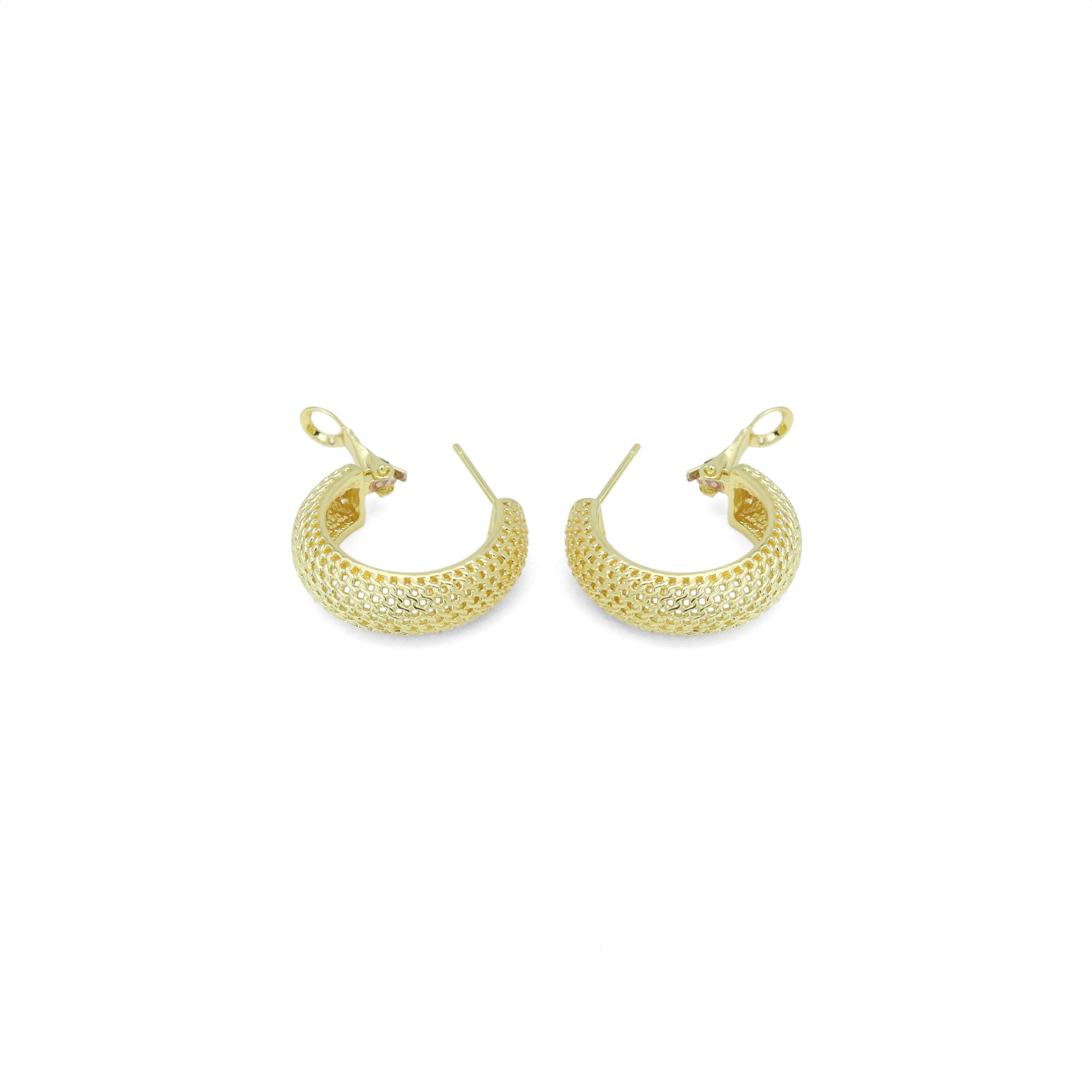 Hollow Out Thick Band Latch Back Earrings, Sku#LX680