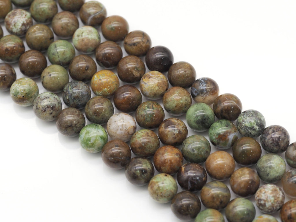 Genuine Green Opal Round Smooth Beads, Sku#U1370