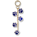 Game Day Paw Print Enamel Bag Charm Keychain