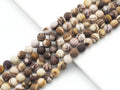 Matt Brown Zebra Jasper Round Smooth Beads, Sku#U1404