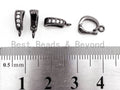 Black CZ Pave On Black Micro Pave Enhancer Bail with Latch-Back Closure, Pave Clasp, Pave Pendant Enhancer, 3x11mm,sku#H117