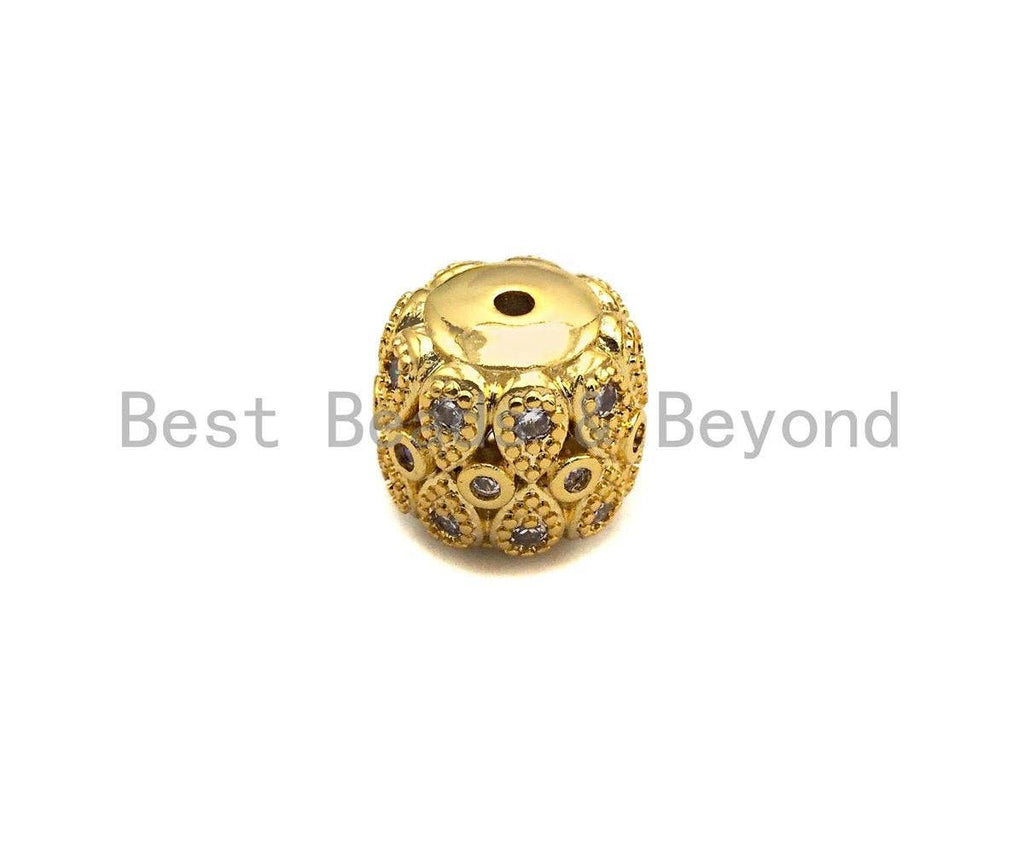 CZ Micro Pave Drum Barrel Fancy spacer beads, sku#X113
