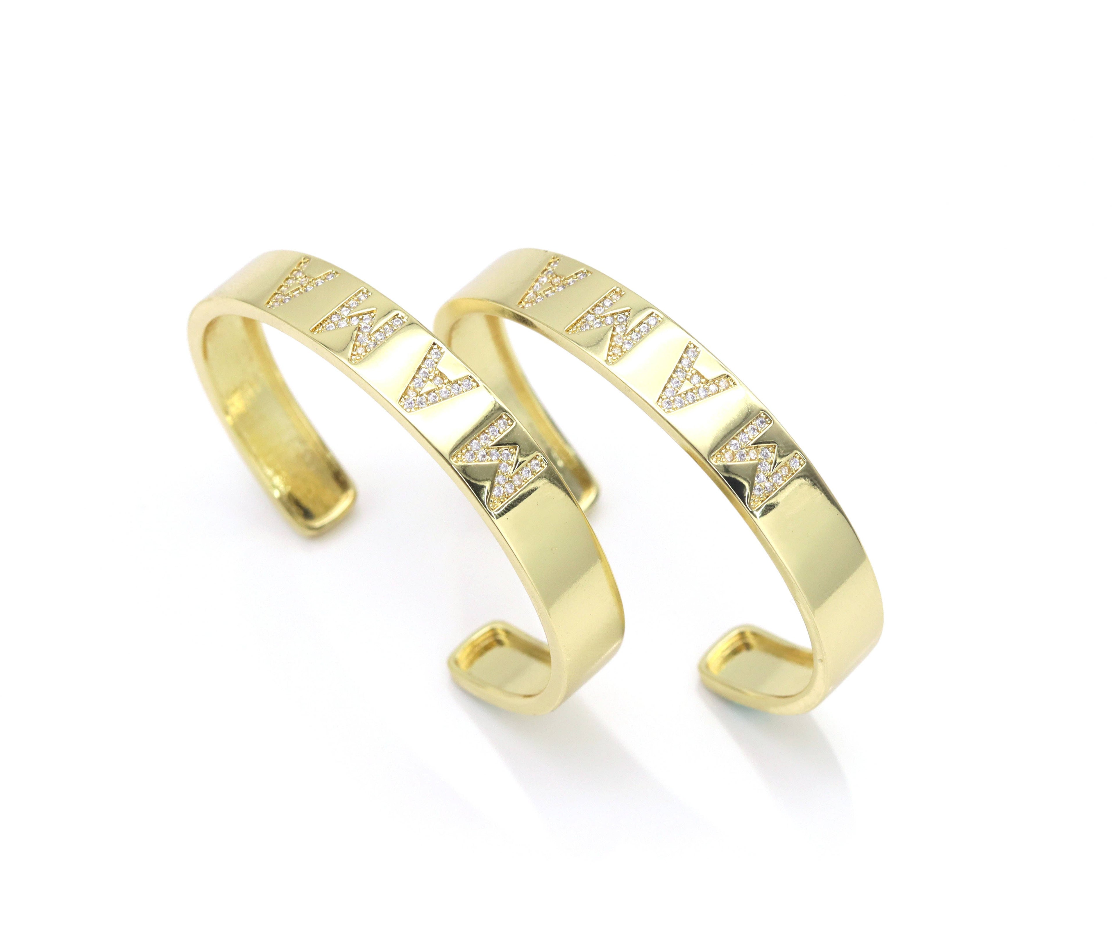 MAMA Word Open Cuff Bracelet,X287