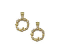CZ Gold Star Shell Heart Circle Charm, Sku#LK767