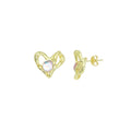 Moonstone Heart Shape Stud Earrings, Sku#LX813