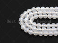 High Quality Natural Milky White Agate Beads, Round Faceted 6mm/8mm/10mm/12mm White Agate Beads, 15.5" Full Strand, Sku#U569