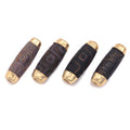 16x39mm Large Natural Tibetan Agate Barrel Shape Spacer Beads, Gold Tone, Dzi Spacer, Oval Tibetan Agate Beads, sku#U951
