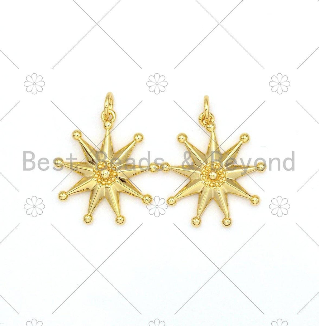 Sunflower Shape Pendant/Charm,18K Gold Filled Star Charm, Necklace Bracelet Charm Pendant, 21x19mm,Sku#F1408