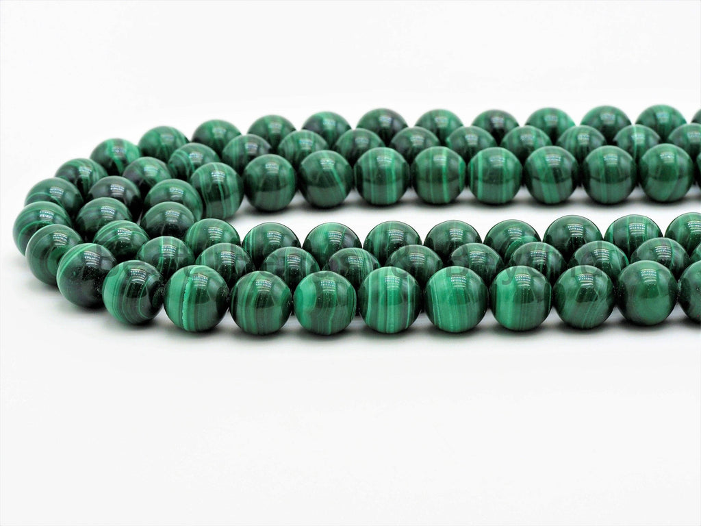 High Quality Natural Smooth Malachite Round Beads, 6mm/8mm/10mm/12mm/14mm, Green Gemstones Beads,Malachite Beads,15.5" Full Strand,SKU#U335