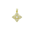 Gold Clear CZ Flower Charm Pendant, Sku#LK989