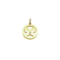Plain Butterfly Circle Charm with CZ, Sku#Y868
