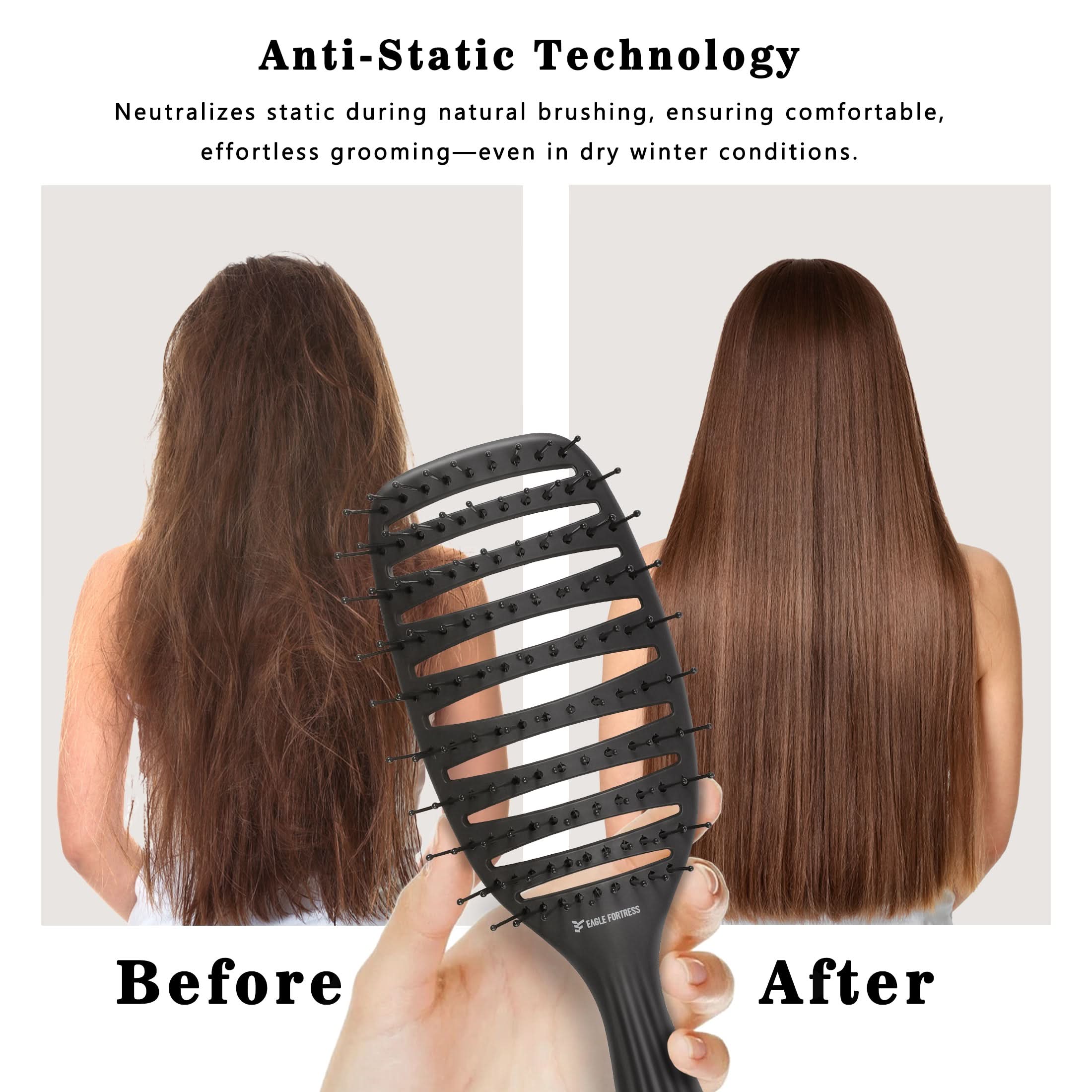 Eagle Fortress Professional Curved Vented Hair Brush Anti-Static