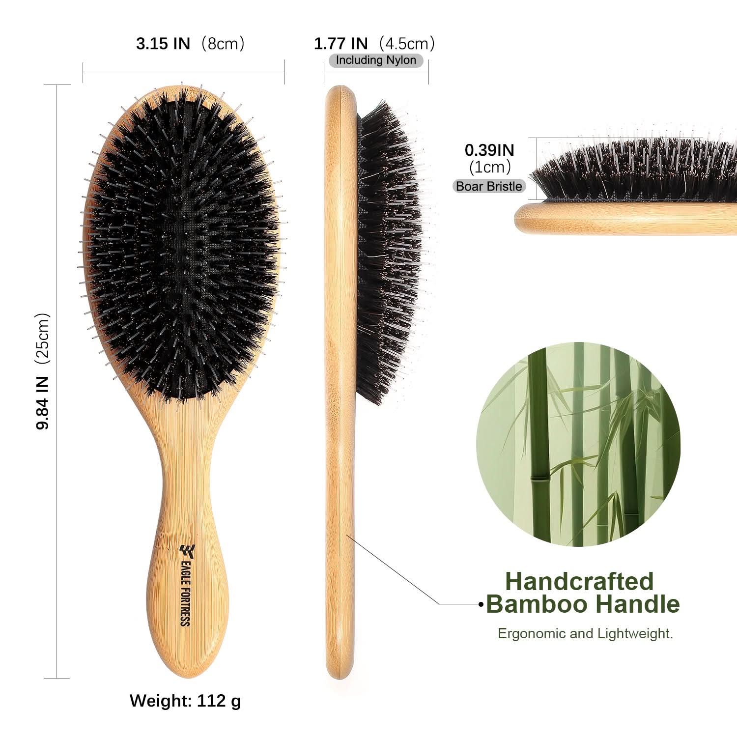 Eagle Fortress Effortless Bamboo Detangler Hair Brush