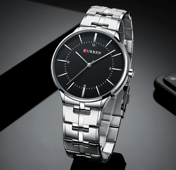 Montre étanche pour homme avec bracelet étincelant, disponible en cinq designs modernes – le cadeau parfait pour l'être cher.