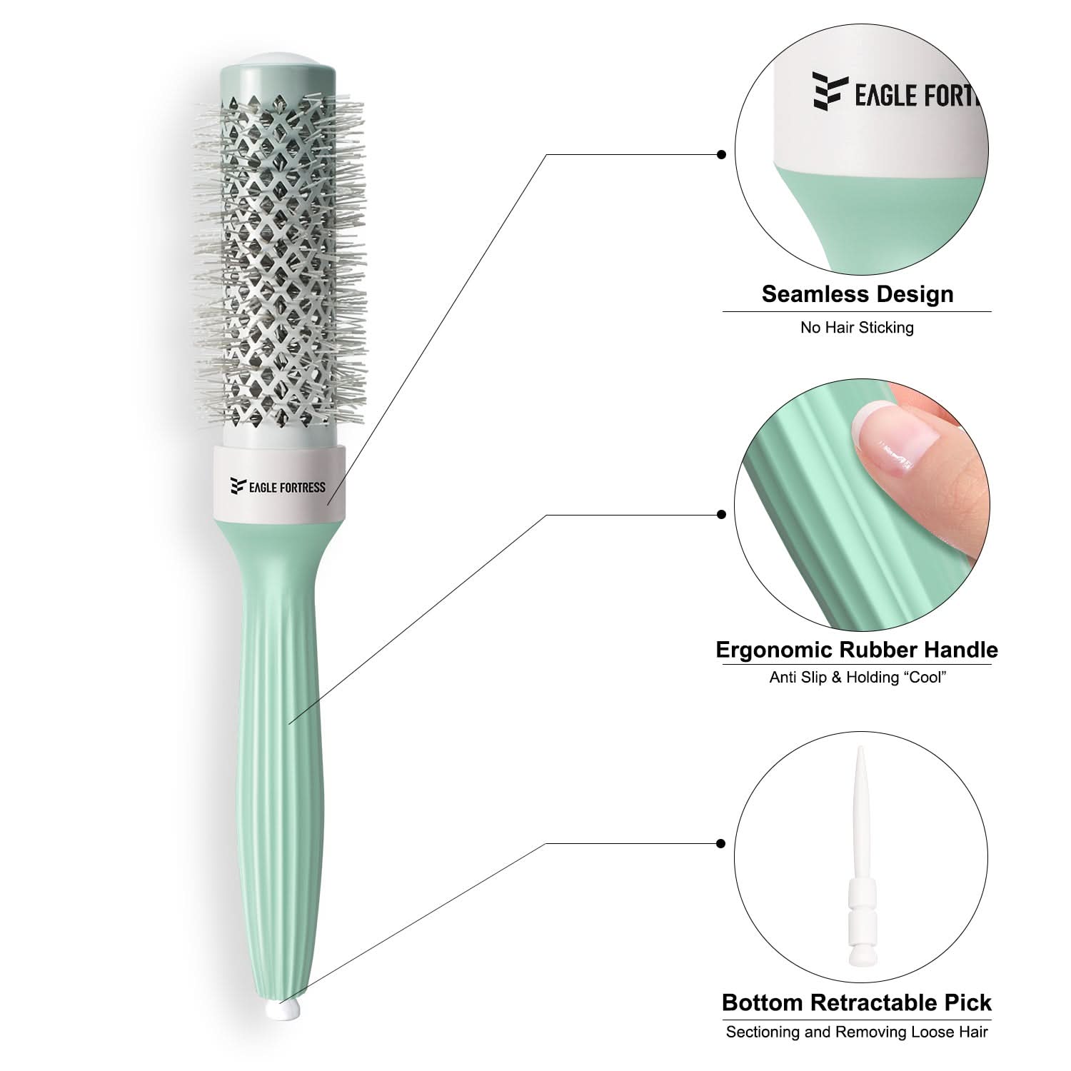 Eagle Fortress Professional Round Hair Brush 2.09in