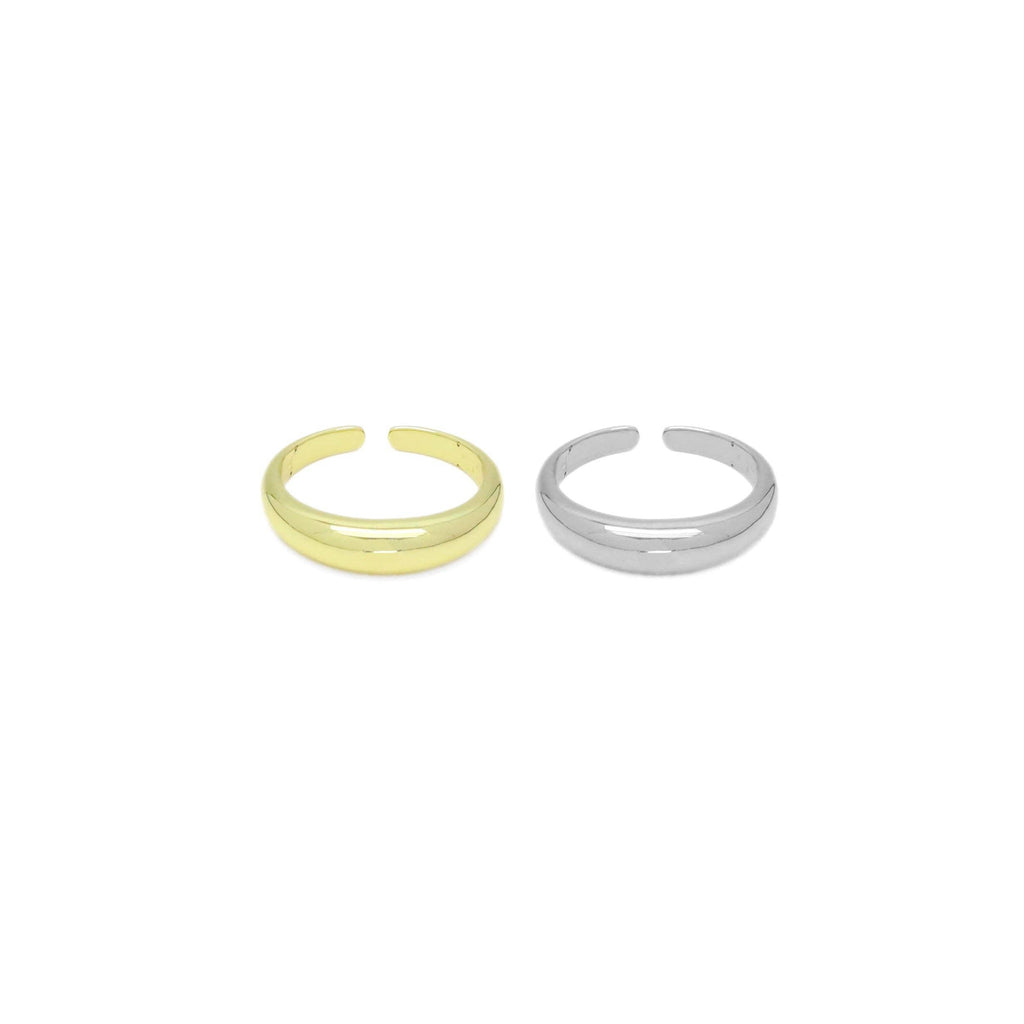 Bague Réglable Dôme Or Argent, Réf#A159