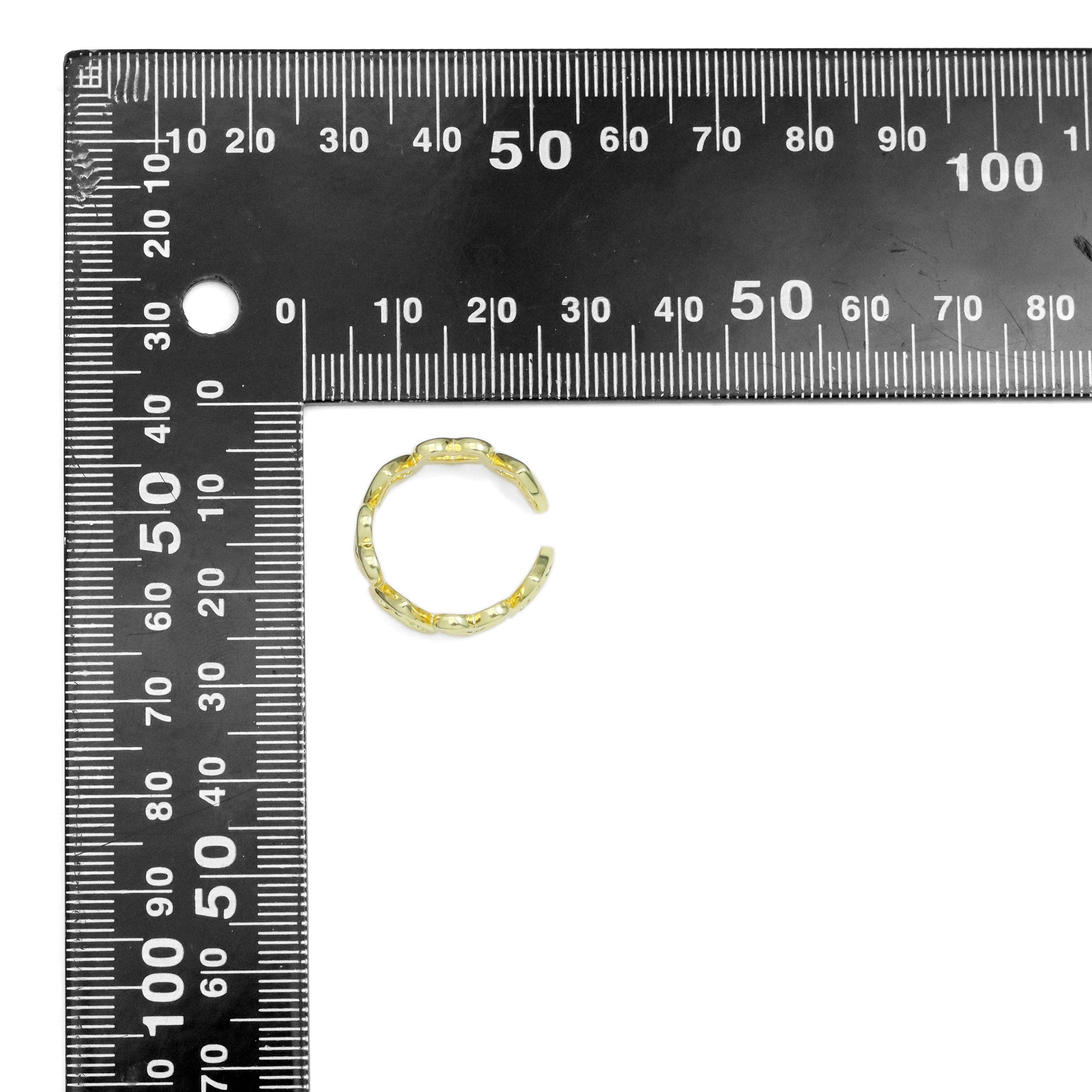 Gold Silver open Heart Adjustable Ring, Sku#A237