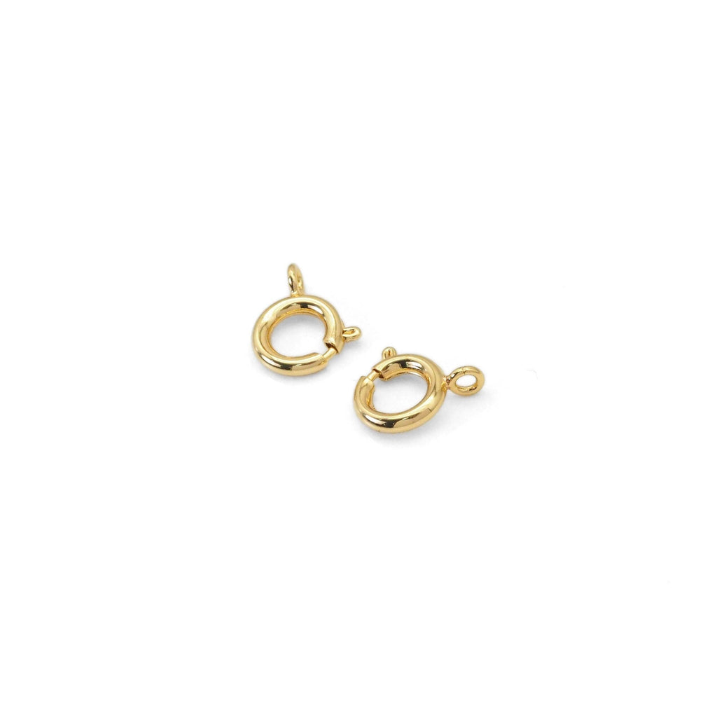 CZ Gold Spring Ring Clasp , Sku#Y834