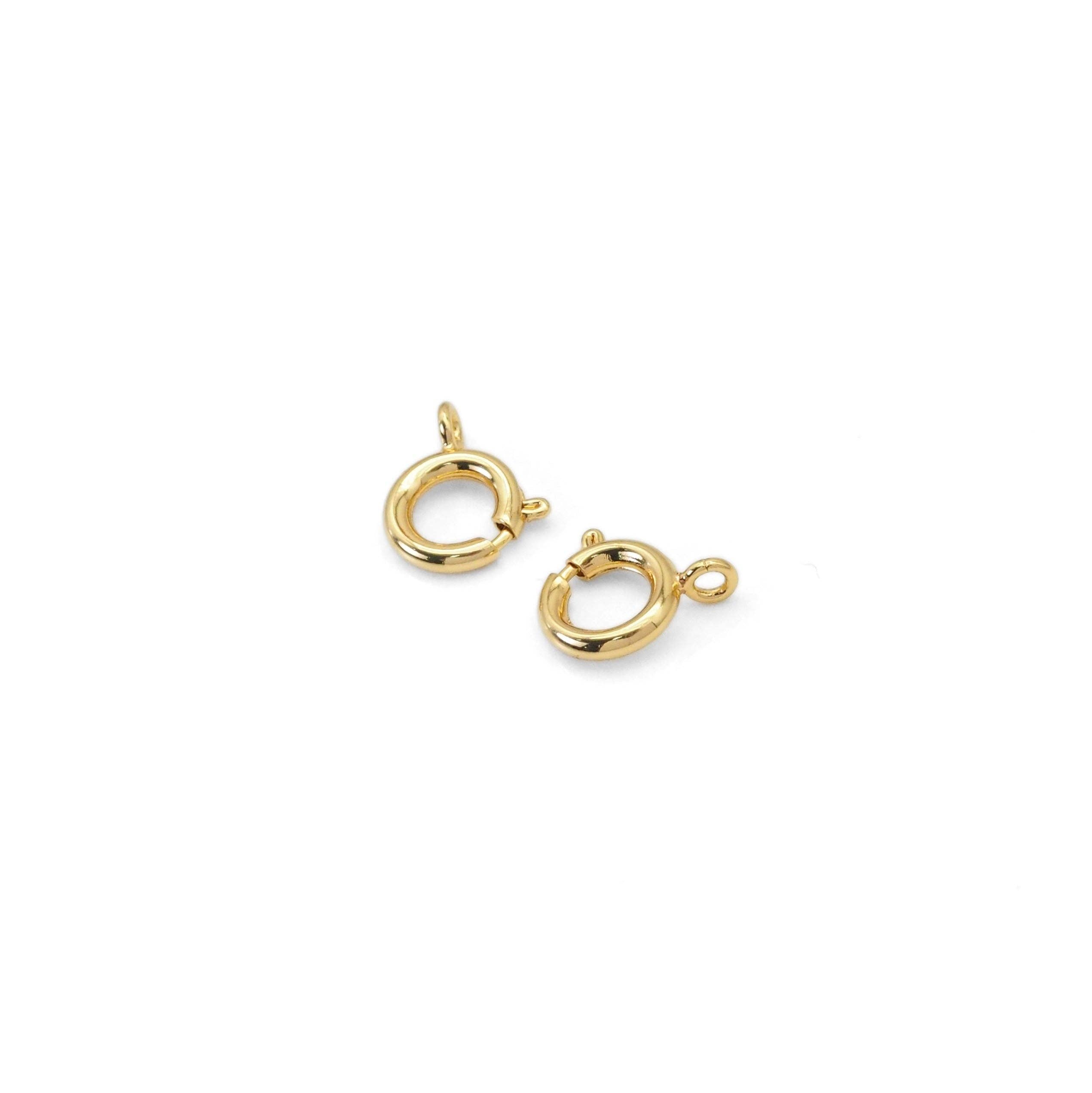 CZ Gold Spring Ring Clasp , Sku#Y834