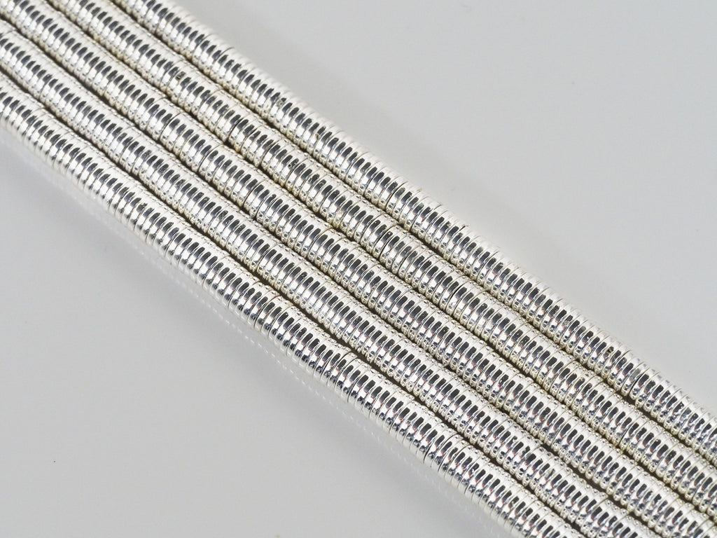 Bright Silver Hematite Heishi Beads, 3mm/4mm/6mm, sku#S151