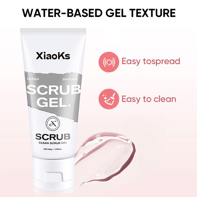 Xiaoks Clean Scrub Gel (3-Pack) with Carbomer & Betaine - 1-Minute Exfoliation, Mild & Gentle for Sensitive Skin - Non-Irritating Daily Exfoliator - 50G Each
