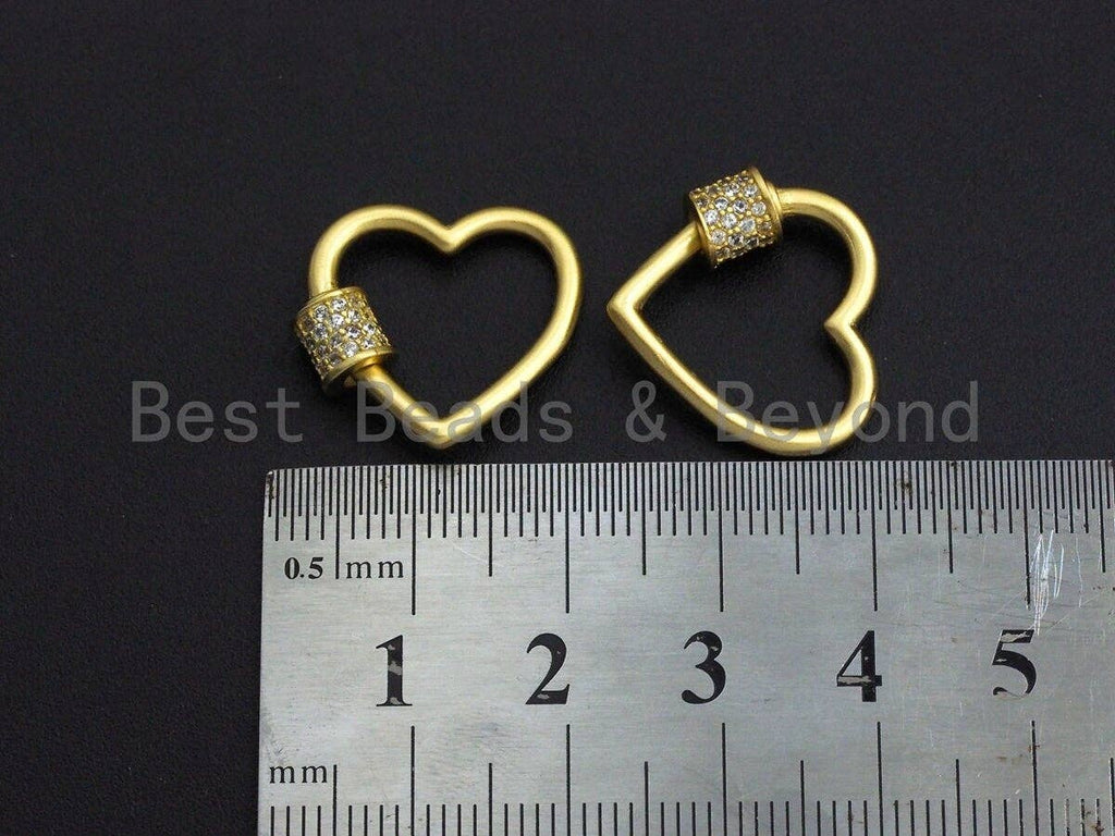Clear CZ Micro pave Heart Shape Clasp, CZ Pave Heart Clasp,