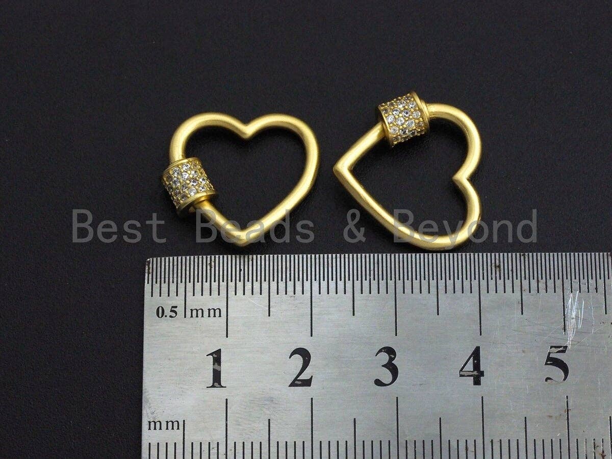 Clear CZ Micro pave Heart Shape Clasp, CZ Pave Heart Clasp,