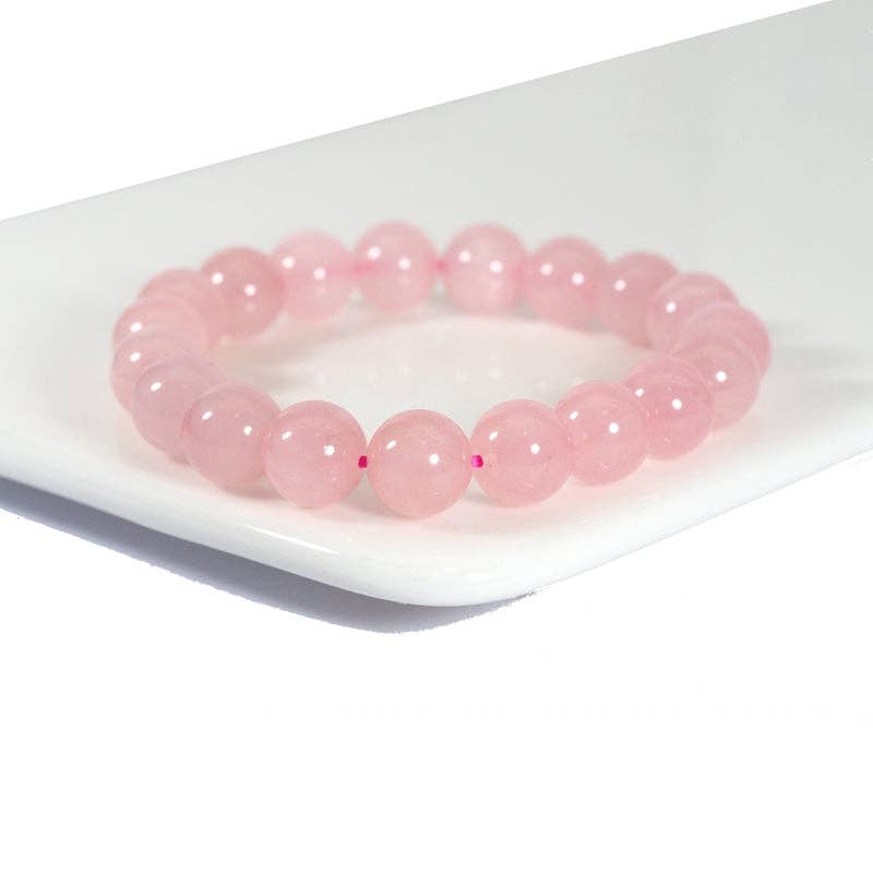 Genuine Madagascar Rose Quartz Stretchy Bracelet, Sku#EF275