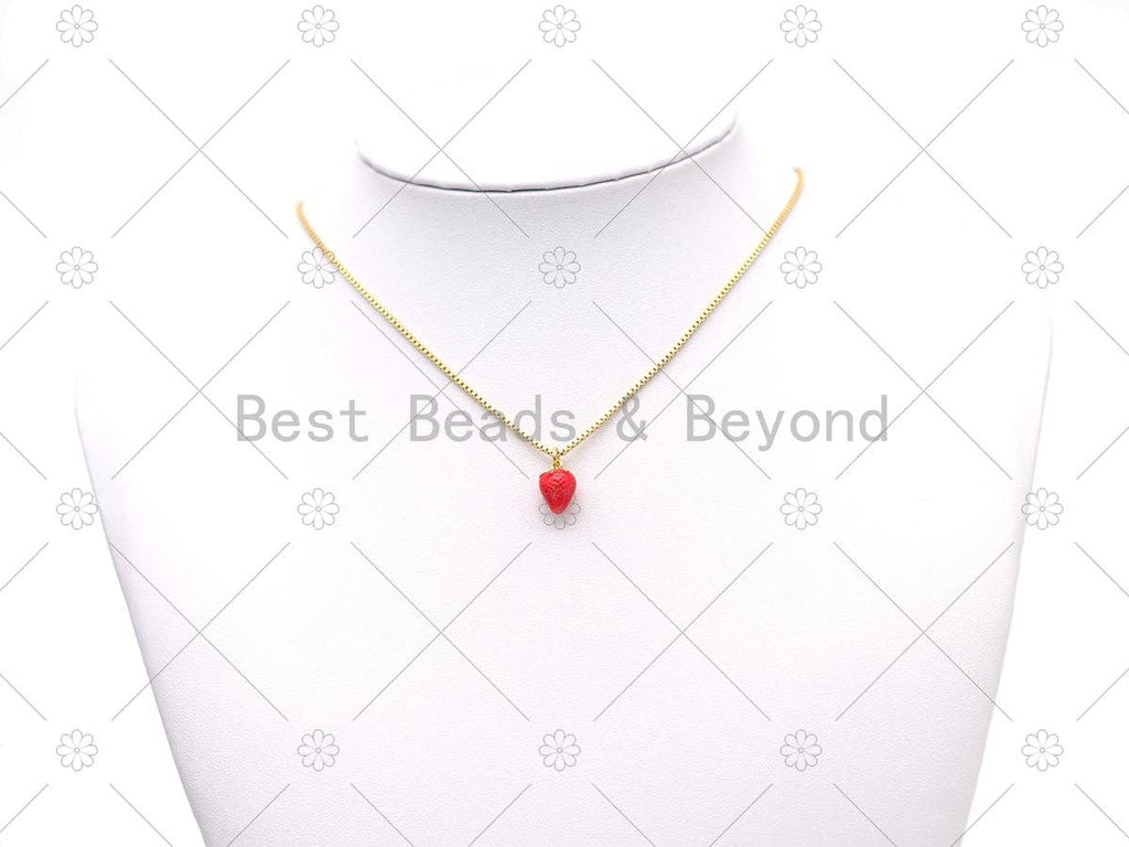 Enamel Strawberry Charm, Sku#Y568