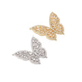 Baguette CZ Gold Silver Butterfly Charm, Sku#ZX127