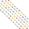 Colorful Enamel Heart Chain by Yard necklace, sku#HX19