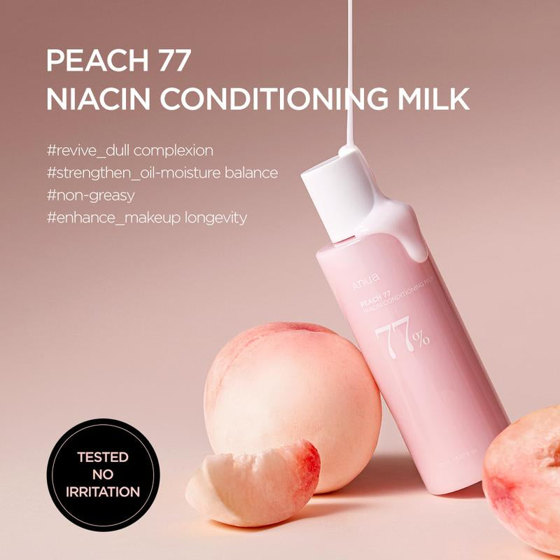 Anua Peach 77 Niacin Conditioning Milk 5.07 Fl. Oz. (150Ml)｜Korean Skin Care, Moisturizer, Skincare Comfort, Hydrating, Niacinamide, Brightening