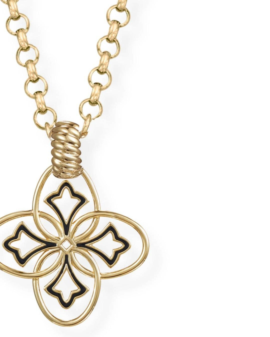 Heritage Pendant Necklace in Gold/Black