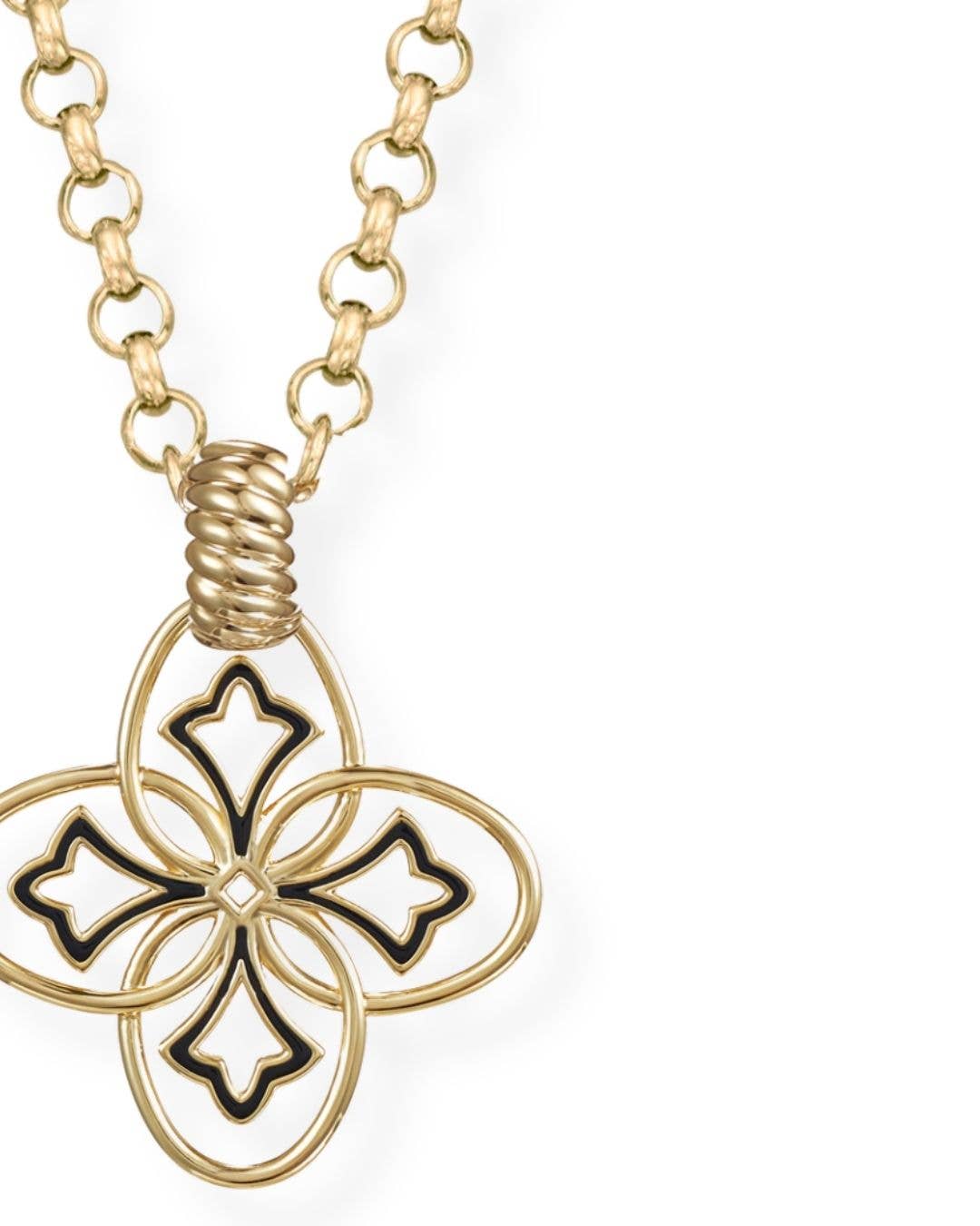 Heritage Pendant Necklace in Gold/Black