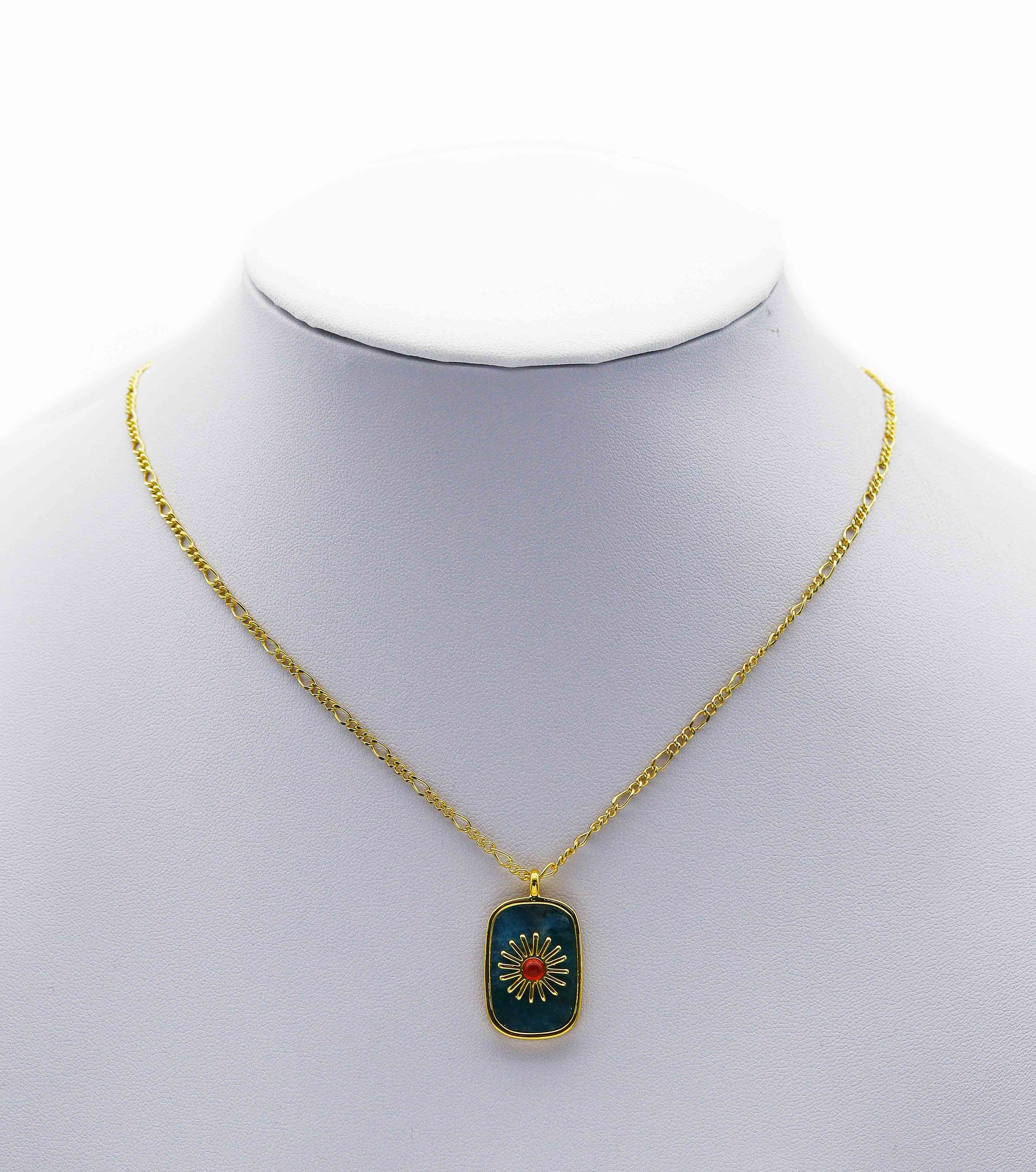 Gold North Star On Rectangle Gemstone Charm, Sku#LY14c