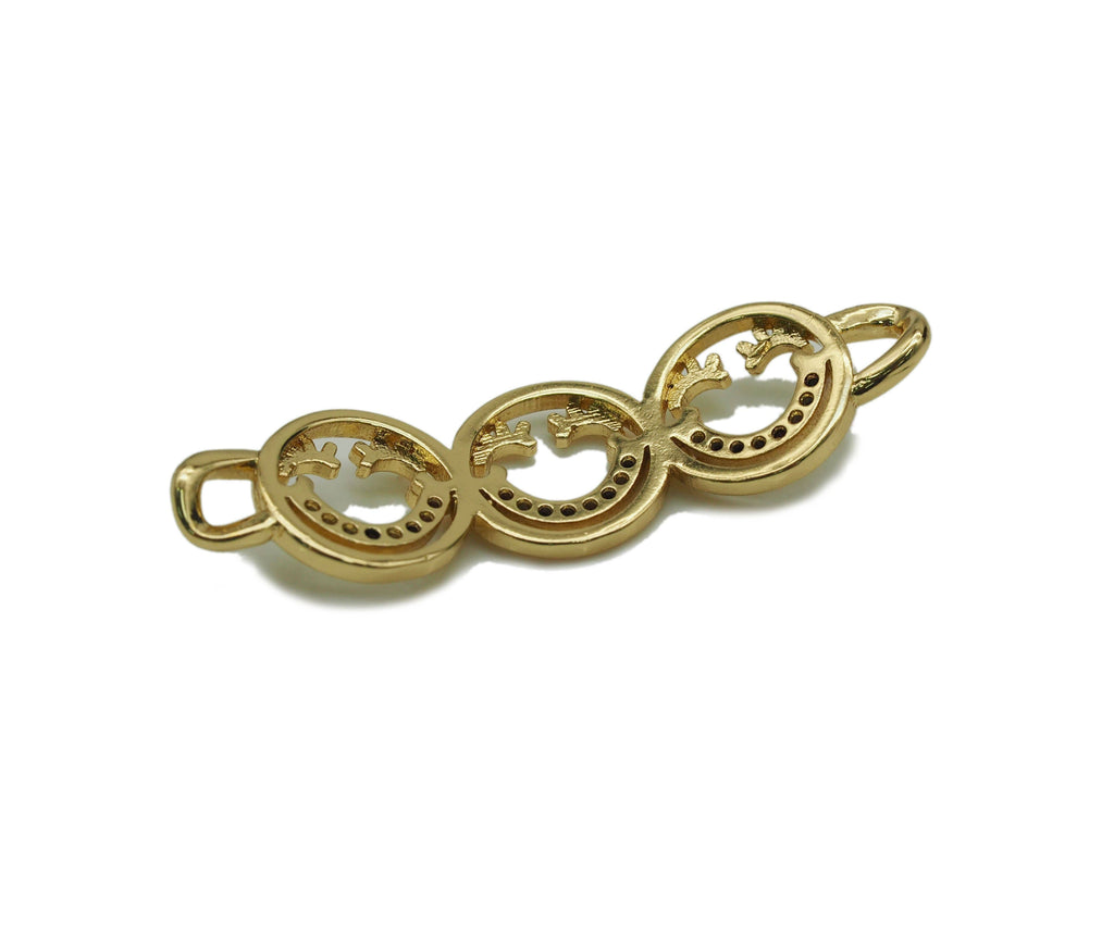 CZ Smiley Face Connector Link Charm, Sku#JL95