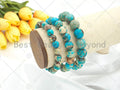 Turquoise Blue Imperial Jasper Stretchy Bracelet, Sku#EF34