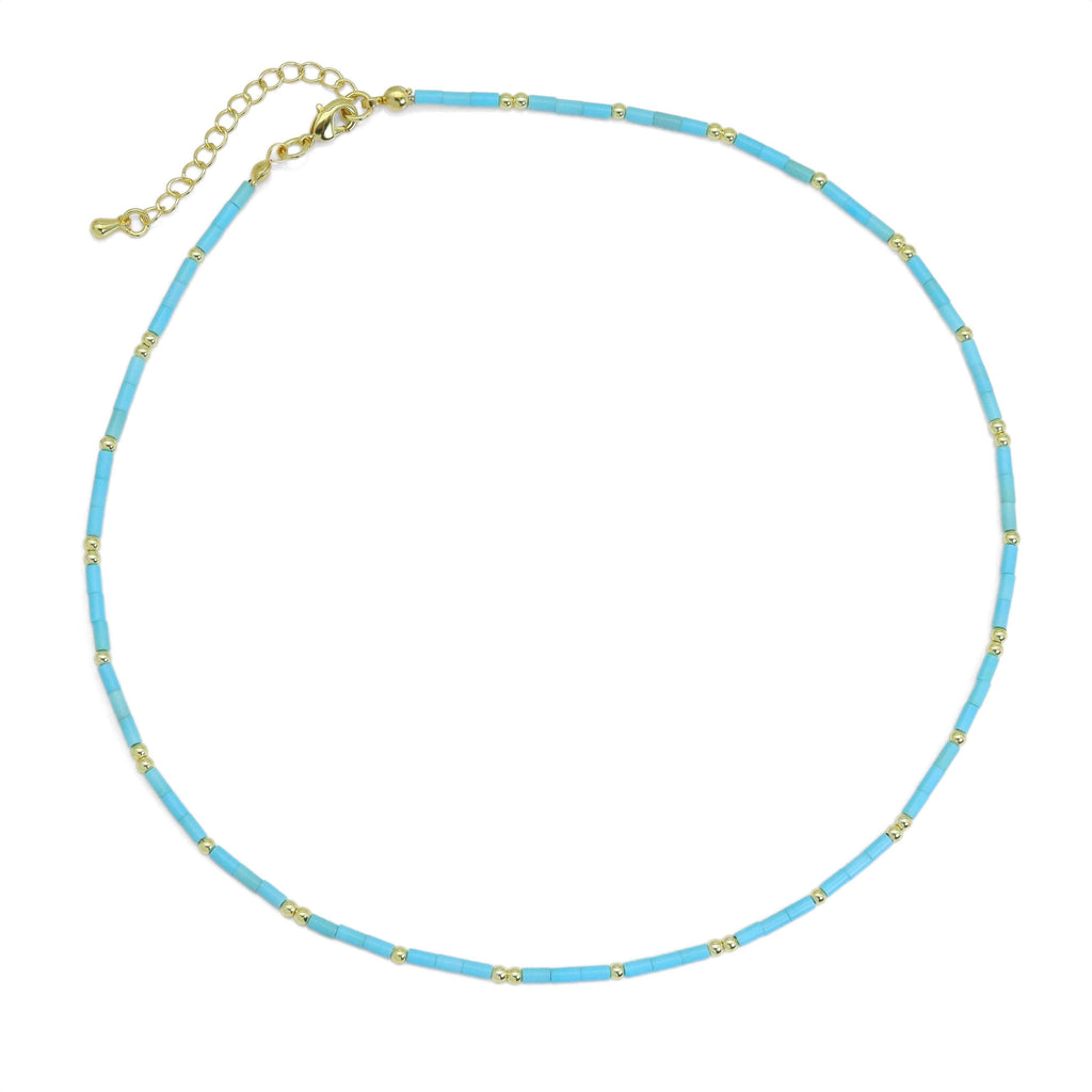 Tiffany blue color turquoise tube necklace, sku#EF569
