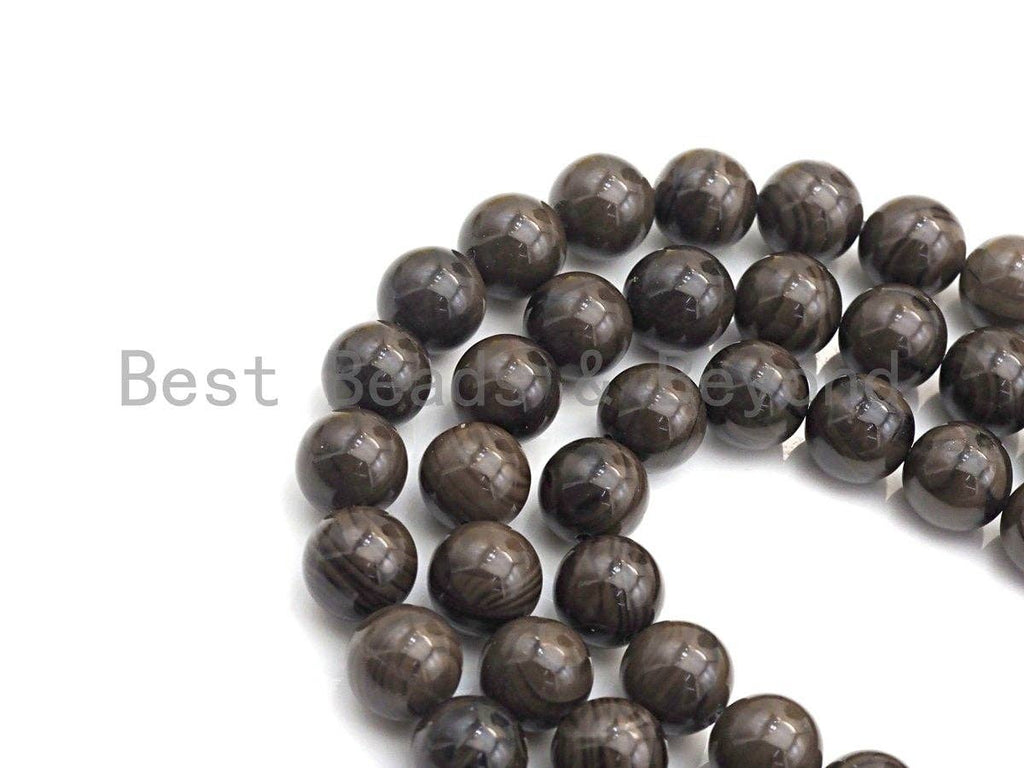 Natural Coffee Grain Jasper , Round Smooth 6mm/8mm/10mm/12mm, 15.5" Full Strand, sku#U637