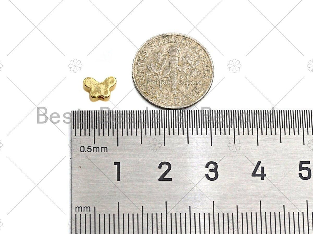 5pc Dainty Butterfly Shape Spacer Beads, Gold/Rose Gold/Silver/Black Shiny Butterfly Beads, 3x7mm, sku#Y311