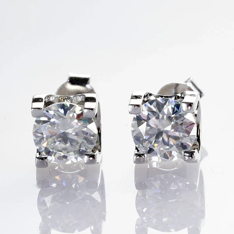 3ct D-Color Moissanite Necklace & Earrings Set Sterling Silver 925 Bridal Gift