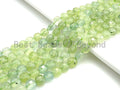 High Quality Natural Prehnite Checkerboard Cut Coin Shape beads, 6mm/8mm Turtle Shell Cut Prehnite Beads, 16" Full strand, sku#UA44