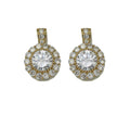 Large Round CZ Flower Charm, Sku#LK664