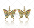 Colorful CZ Micro Pave Butterfly Shape Pendant/Charm,Cubic Zirconia Charm, Necklace Bracelet Charm Pendant,42x31mm, Sku#LD34